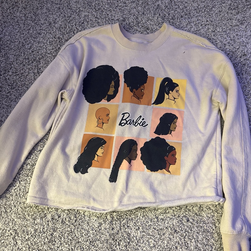 Barbie Women's Cream Sweatshirt with Graphic Design